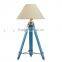 Best selling black floor lamp with wooden tripods & kinds of fabric shade F011