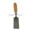 Margin trowel w/wooden handle, carbon steel finishe blade