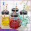 Party Wedding Mug Glass colored king Mason Jar With Handle Lid Straw                        
                                                Quality Choice
                                                    Most Popular