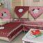 Rose appliqued embroidery sofa cover
