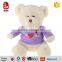 Plush stuffed plush soft valentines teddy bear with heart China Yangzhou manufacture customize wholesale