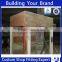 wooden led gondola optical shop counter design