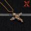 Hip Hop Sterling Stainless Steel 316L Mini Stardust Angel Lab Pendant Yellow Gold Finish