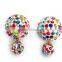 <<<2015 Fashionable Full Crystal Rhinestones Polymer Clay Double Ball Stud Earrings/