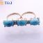 Factory Supply Gold Color Double finger Fashion Ring High Quality New Design Rings With Turquoise Jewelry