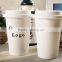Stocked low MOQ custom logo ceramic cup , double wall mug