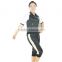 Women short sport jogging suit poplin shiny emb. & print full zipper hooded