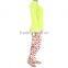 Kevince velour pyjama set pant green reactive print knitting woman MOQ 1000sets OEM factory directly
