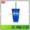 bpa free double wall 16oz insulated plastic water tumbler with lid and straw