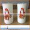 Christmas Pillar Candle For Sale; Decorative Candle For Christmas Day; White Pillar Candle With the Logo of Father Christmas