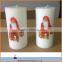 Christmas Pillar Candle For Sale; Decorative Candle For Christmas Day; White Pillar Candle With the Logo of Father Christmas