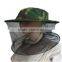 high quality green color polyester mesh head mosquito net hat
