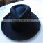 NEW style black wool felt Mens fedora hat brim roll down