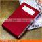 Vertical foldable red PU leather name card holder , credit card case with magnet snap