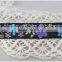 4.5cm width embroidery flower jacquard ribbon, embroidered woven fringed jacquard ribbon