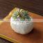 New design oval stone grain ceramic product small white flower pot