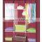 Folding fabric portable bedroom wardrobe with metal frame big size