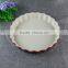 Stocked Cheap round glazed ceramic baking plate two-tone bakeware porcelain kitchen tools
