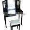Black dresser with three pieces mirrors