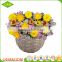 Indoor decoration wicker flower basket with plastic liner