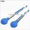 14034 Cake Shape Silicone Kitchen and Barbecue Grill Tongs Cooking Stainless Steel Handle Food Tong