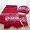 fashion winter warm men or women knitted scarf hat set factory