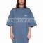 Oversized Cotton Jersey T Shirt With Embroidered Logo Short Sleeve Drop Shoulder Casaual Tee Dress
