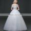 MGOO 2017 Off Sholder Short Sleeve Plain Crepe Custom Made Formal Bridal Gowns Lace Alibaba Wedding Dresses