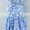 Summer 100% Cotton Bbay Girl Dresses Children Round Neck Sleeveless Dress Boutique Girl Clothing
