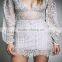 YIHAO2015 Fashion high quality White Body-con Long Sleeve Design party Lace sexy Dress For Women china supplier