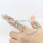 New Gold Color Zinc Alloy Double Chain Link Finger Ring With High Quality