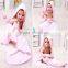Wholesale hooded cotton baby bath towel set pink