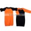 wholesale baby girls raglan nightgowns infant orange and black cotton ruffle raglan gown
