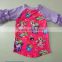 Easter Purple printed cartoon T-shirt and raglan sleeve litter girls clothes remark Spring kids cotton top