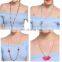 Handmade Rhinestone Beads Colorful Tassel Pendant Charm Long Sweater Necklace
