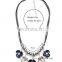 fashion new women sweet Bohemia crystal alloy pink flowers necklace Pendant Chain Choker Bib Statement Necklace