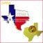 Customized Gloden Plated American State Shape of Texas and Texas Flag Lapel Pin