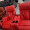 Red color genuine leather home theater sofa,high end movie theater sofa