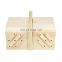 Sewing Kit Box Natural Color Storage Wooden Wooden Plain Color or as Your Color Handmade Adjustable 5 Days Custom Pine
