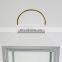 Classy High Quality Home White Decoration Glass Metal Candle White Lantern With Gold Handle