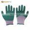 Safety glove for work gloves construction T/C seamless knitted liner with crinkle latex coated on palm and finger gloves