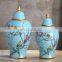 American country style hand paint home decoration porcelain ceramic jars set of 2