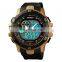Promotion multiple time zone wrist watches Skmei 1428 men big face watch army style chronograph movement