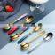 5 Spoons Gift Dining Full Flatware Travel Gold Utensil Stainless Steel Luxury Spoon Set Cutlery
