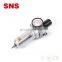 SNS SFR Series China Manufacturer Pneumatic Air Source Treatment Combination Air Filter Regulator