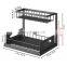 Under Sink Organizer - Pull Out Cabinet Organizer - 2 Tier Under Sink Organizers and Storage for Kitchen Bathroom - Black