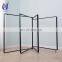 Mobile black garment rack low indoor clothes rail airer