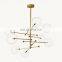 Custom Brass Blown Glass Globe Mobile EightI-Arm Chandelier Living Room Restaurant Hotel for Indoor Decoration Lighting
