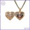 High Quality Antique Bronze Heart Photo Locket Necklace Pendant