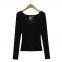 Pure lust hot girl lace sexy inner bottom T-shirt women's 2025 spring new long-sleeved slim western style top ins